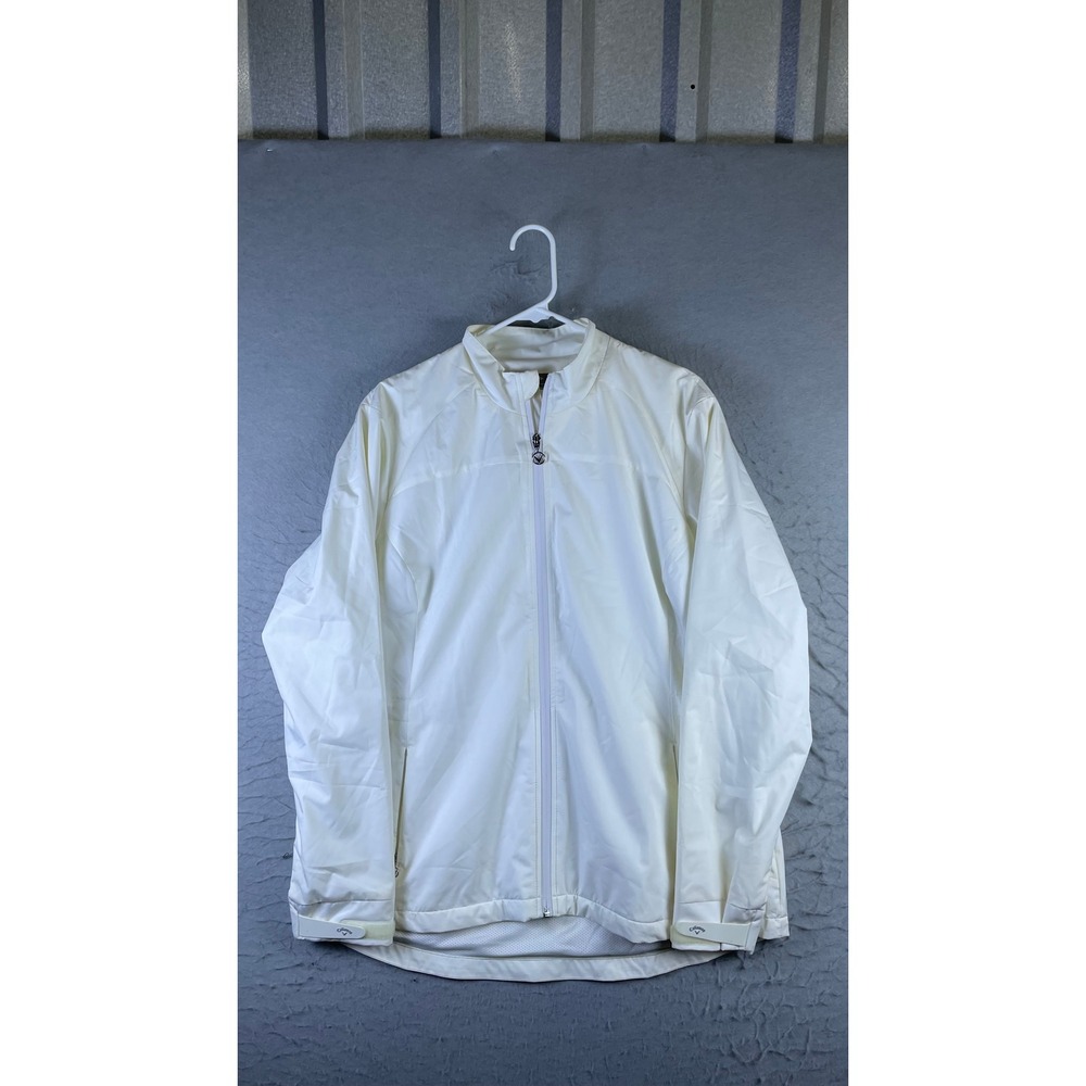 Callaway Golf Jacket Mens Large White Excellent Weather Series Windbreaker